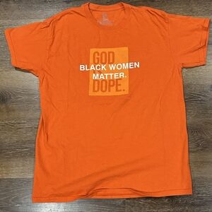 God Dope Orange Graphic Tee - Black Women Matter